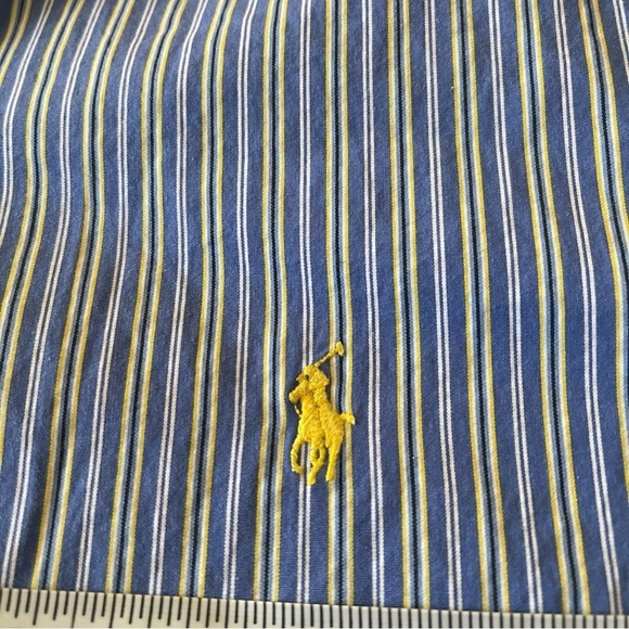 Vintage Ralph Lauren Custom Fit striped Button Down Shirt Men’s M 100 % cotton - Picture 5 of 9